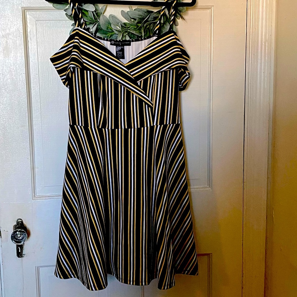 NWT: Stripe Off the Shoulder Dress